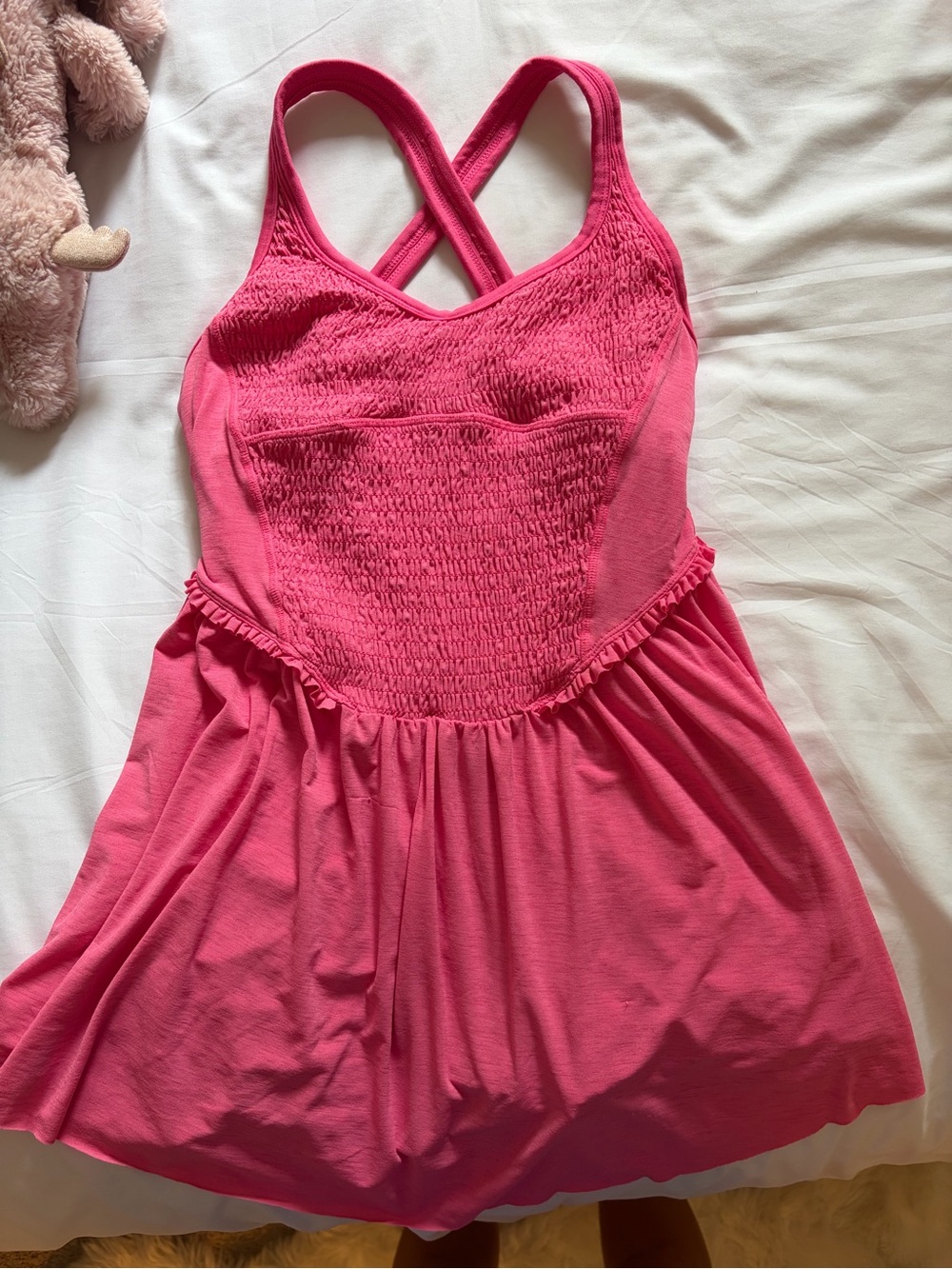 FP Movement by Free People Pink Smocked Mini Dress